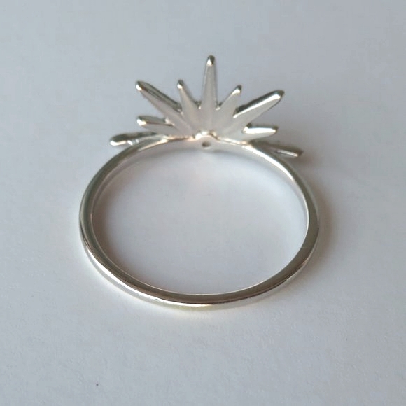 Artisan 14K White Gold Diamond Half-Star Ring - Picture 11 of 15